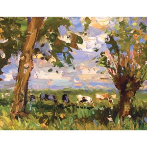 Trees And Cows In Light And Shade