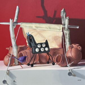 Lop-eared Goat in the Pot Store