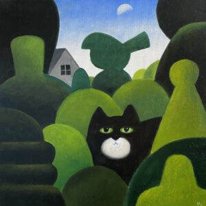 Cat With Topiary Bird