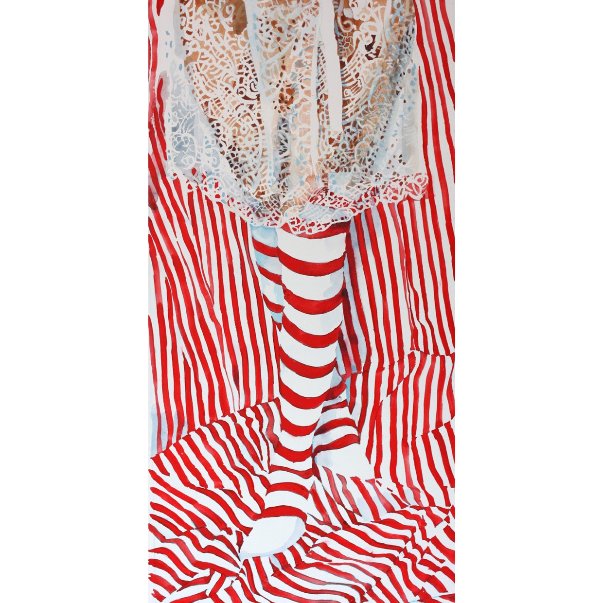 Red Stripes Lace