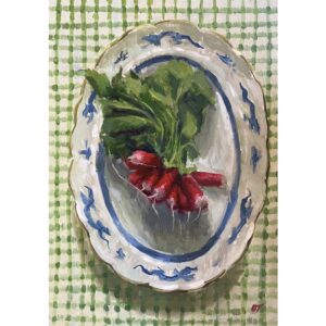 French Radishes On Green Gingham