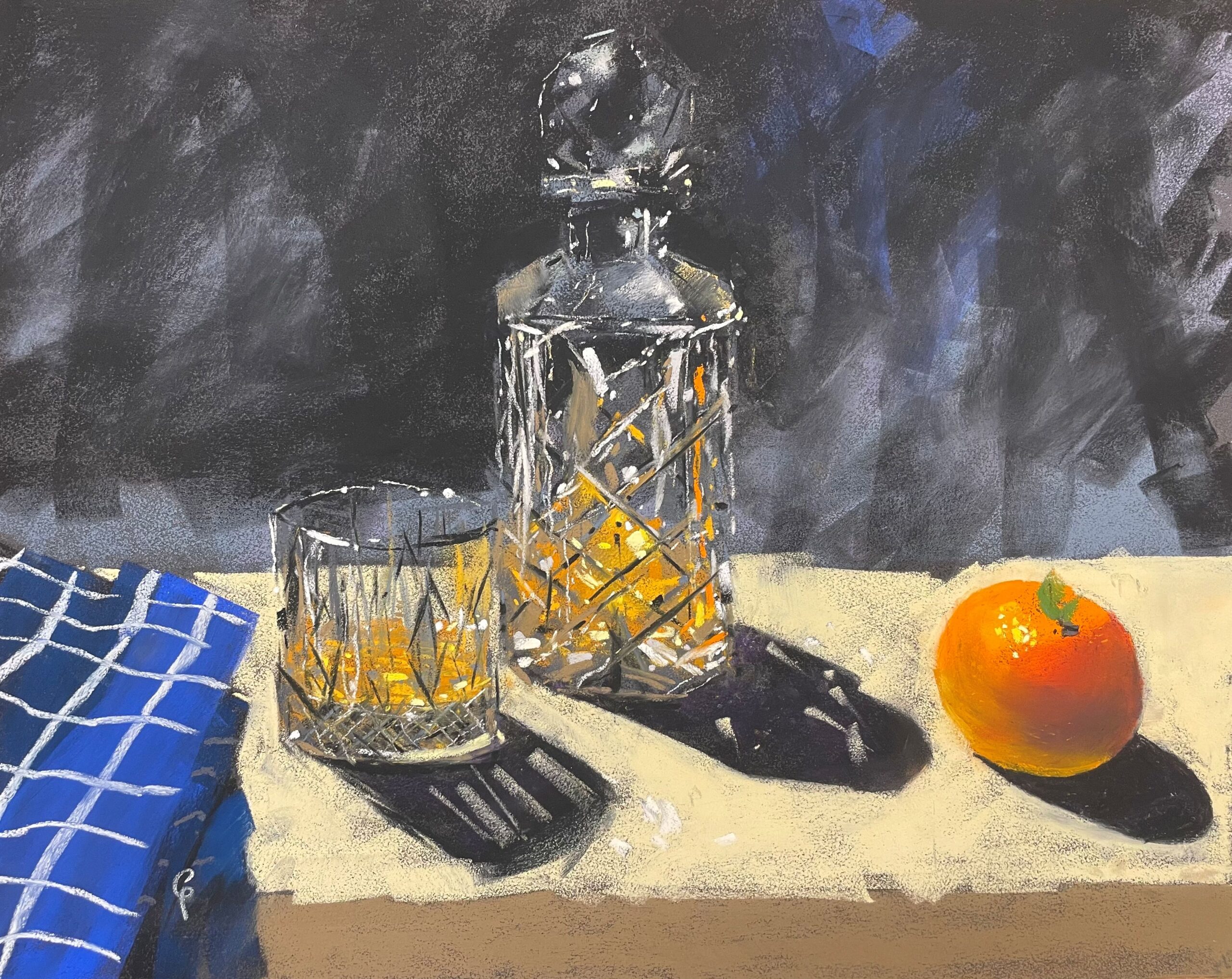Whiskey Decanter With Orange And Towel - Image 2