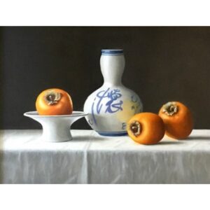 Japanese Bottle with Persimmons